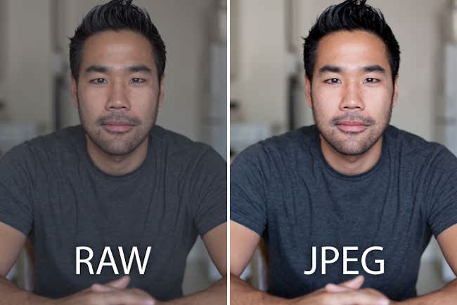 مقایسه raw و JPEG